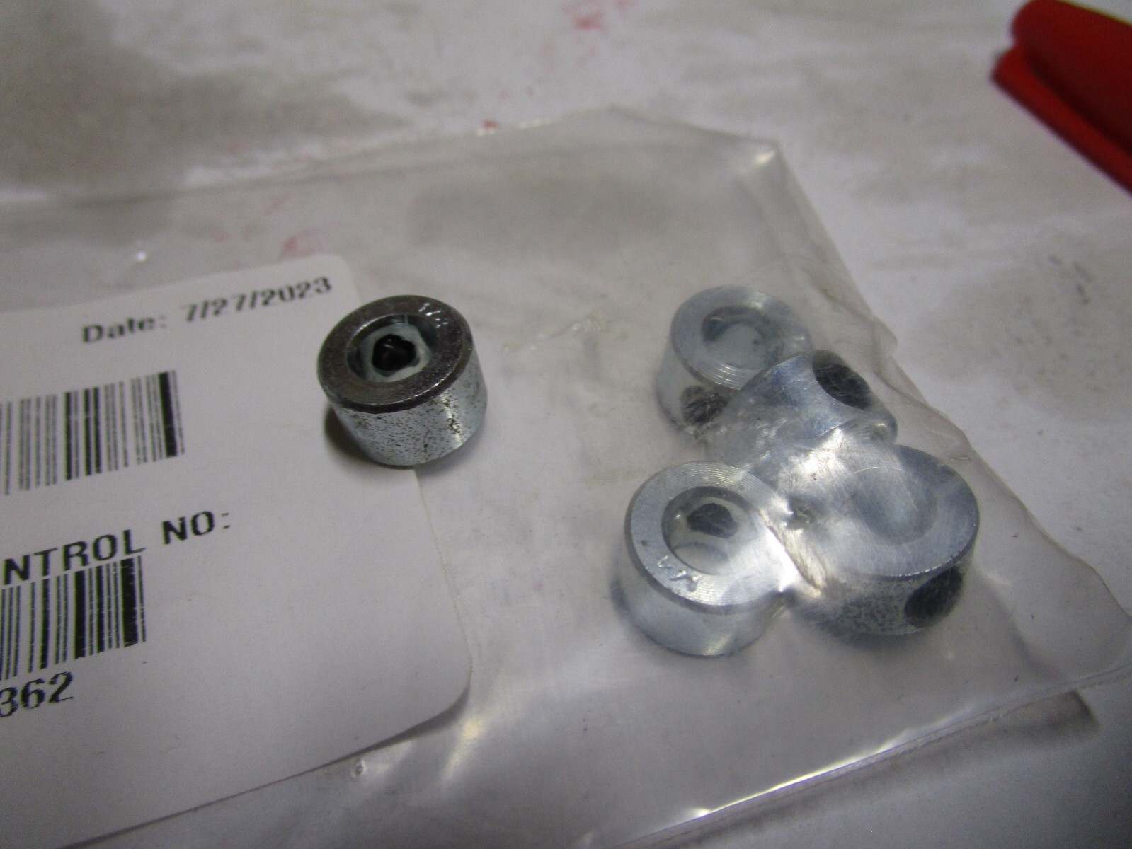 1/4″ ID x 1/2″ OD x 5/16″ W Zinc Steel Solid Set Screw Collar QTY 5