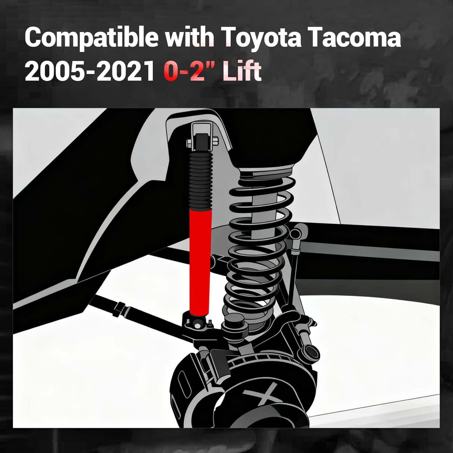 P1 Series Front and Rear Shock Absorber for Toyota Tacoma 2005-2021,0-2″ Lift