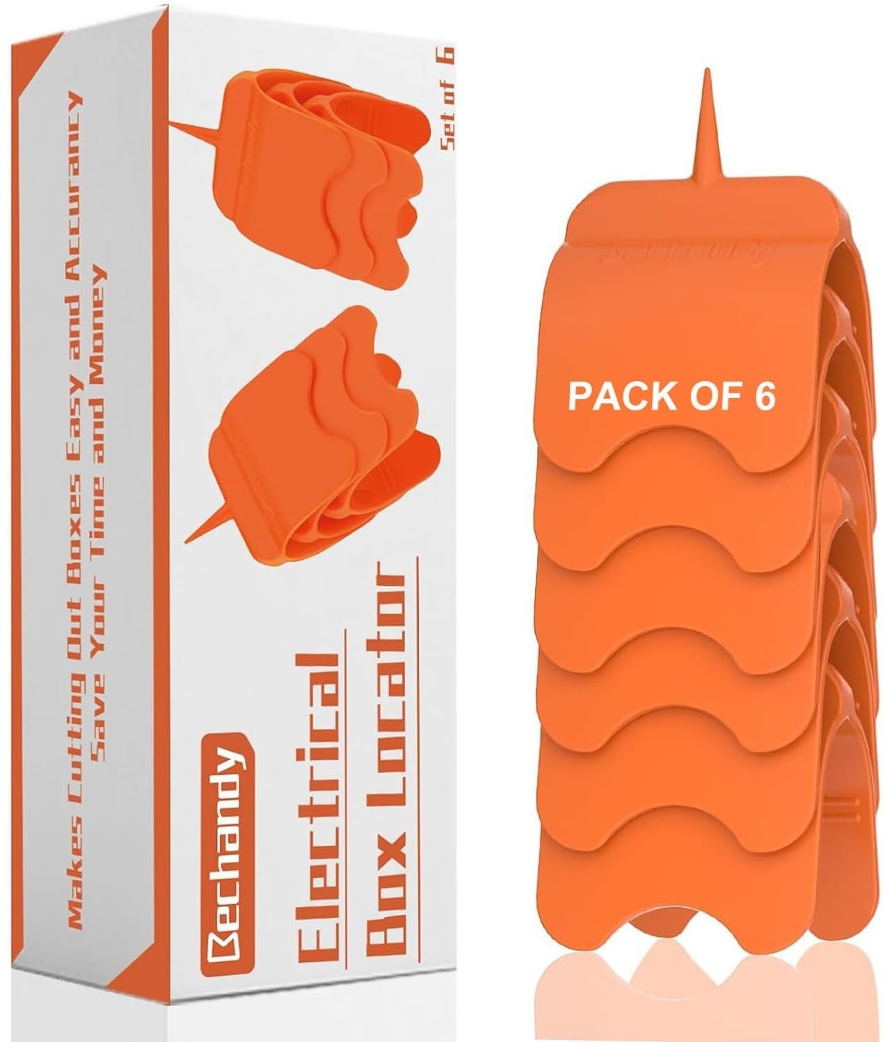 6 Pack Drywall Outlet Marker – No Measuring Needed Marking Tool for Electrical B