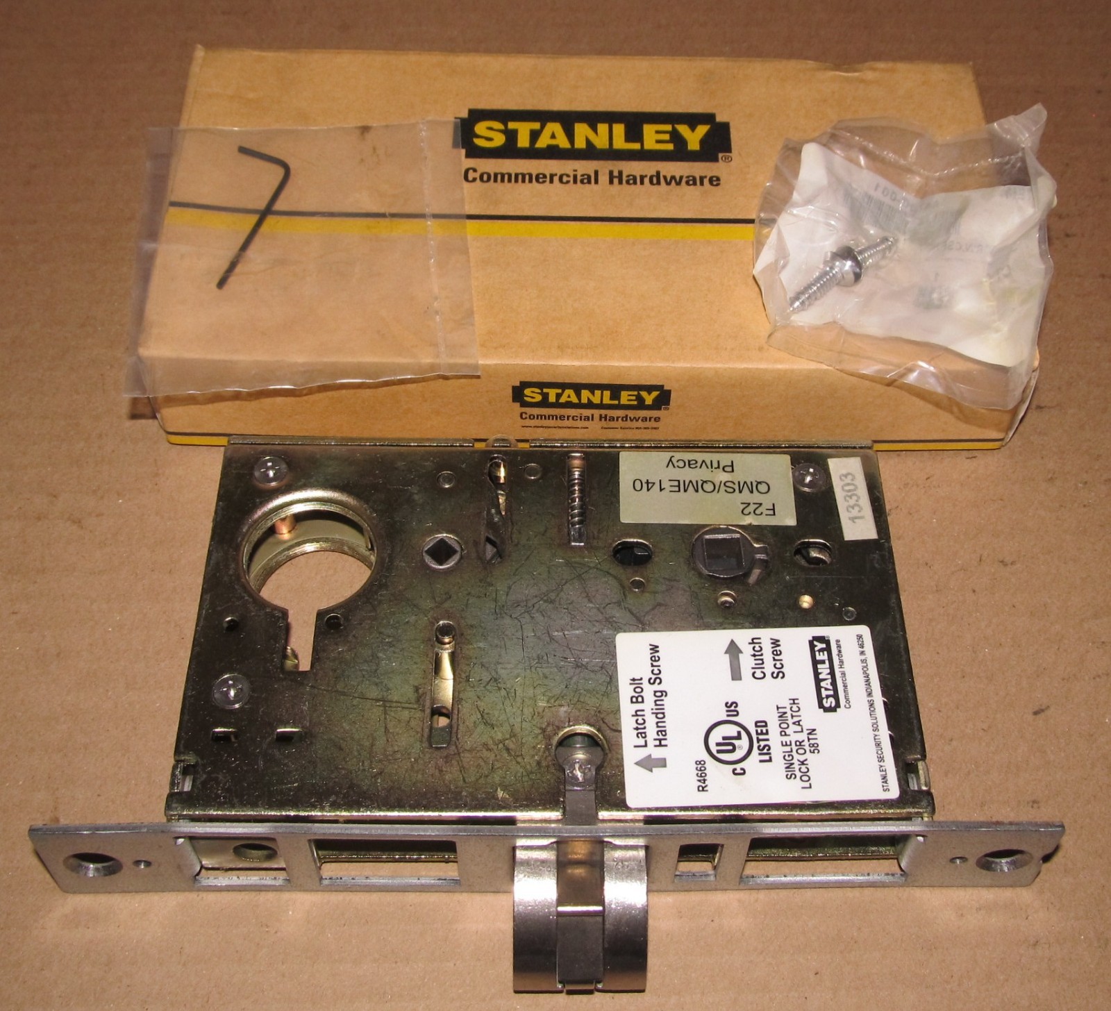 Stanley Mortise Lock F22 QMS/QME 140 Privacy Function NEW