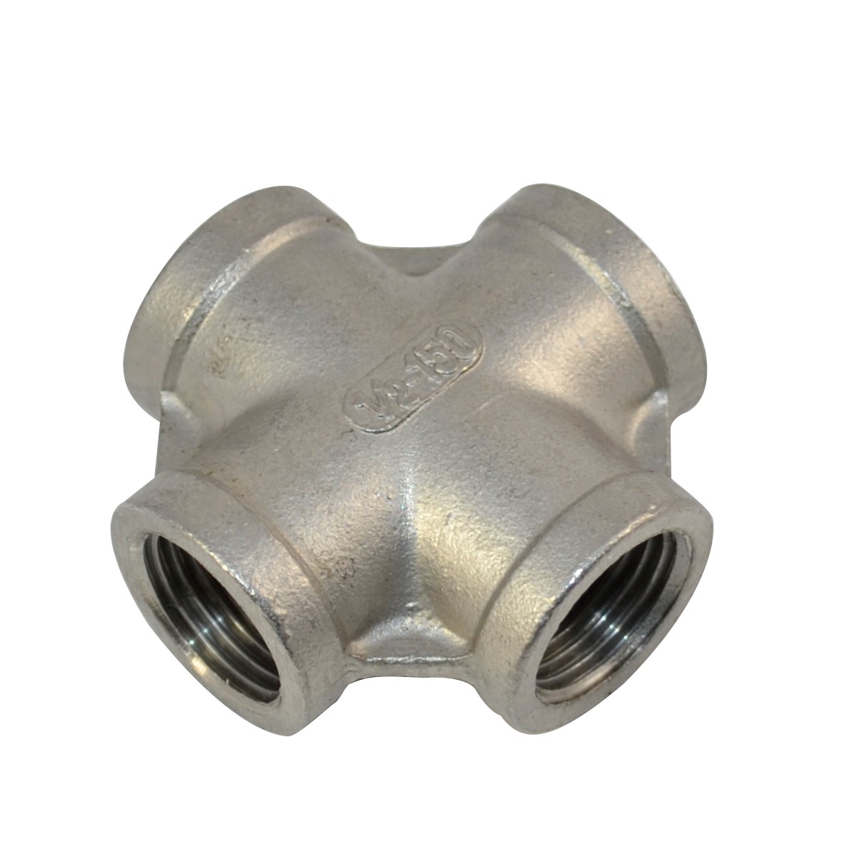 1/2“ 1/2 inch NPT Threaded 4 Way Cross Coupling Connector SS 304 Pipe Fitting