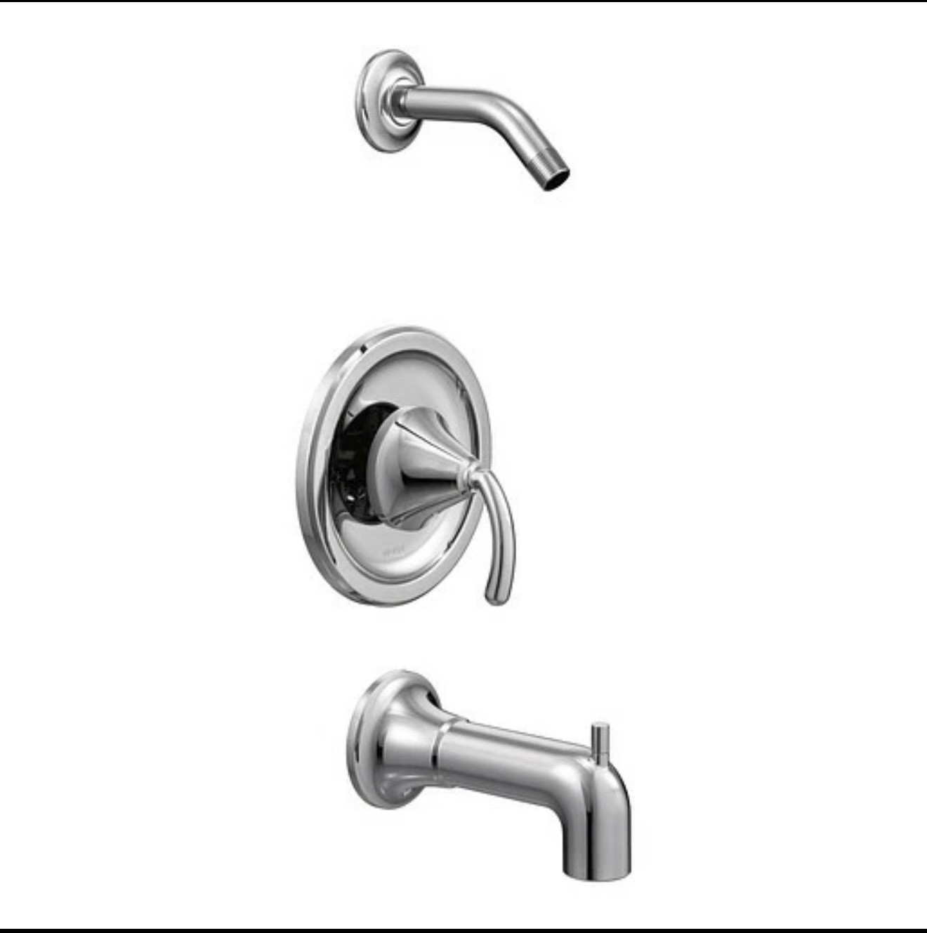 Moen TS2143NH Icon Posi Temp Tub & Shower Trim Kit less Valve Chrome