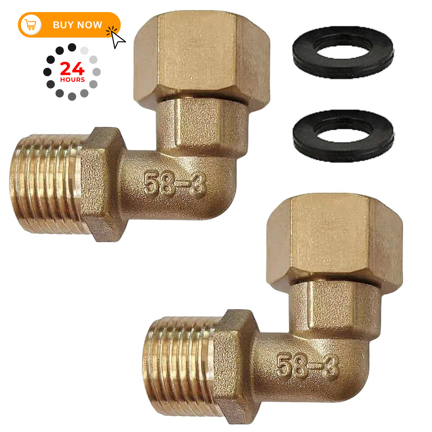 Installation Kit for Wall Mount Kitchen Sink Faucet, 1/2 inch, Yellow