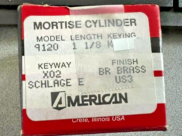 AMERICAN LOCK 9120 – 1 1/8″ US3 SCHLAGE “E” KW AKA ILCO 7185SE-03 MADE IN USA