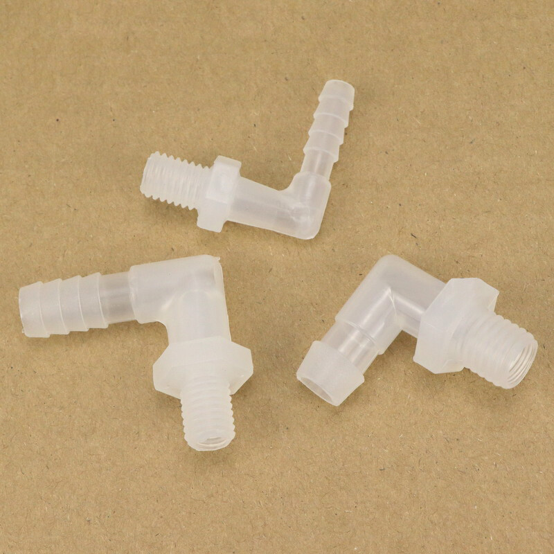 Plastic 90° Male Elbow Barbed Joiner Hose Tail Connector Pipe Fittings Air Water