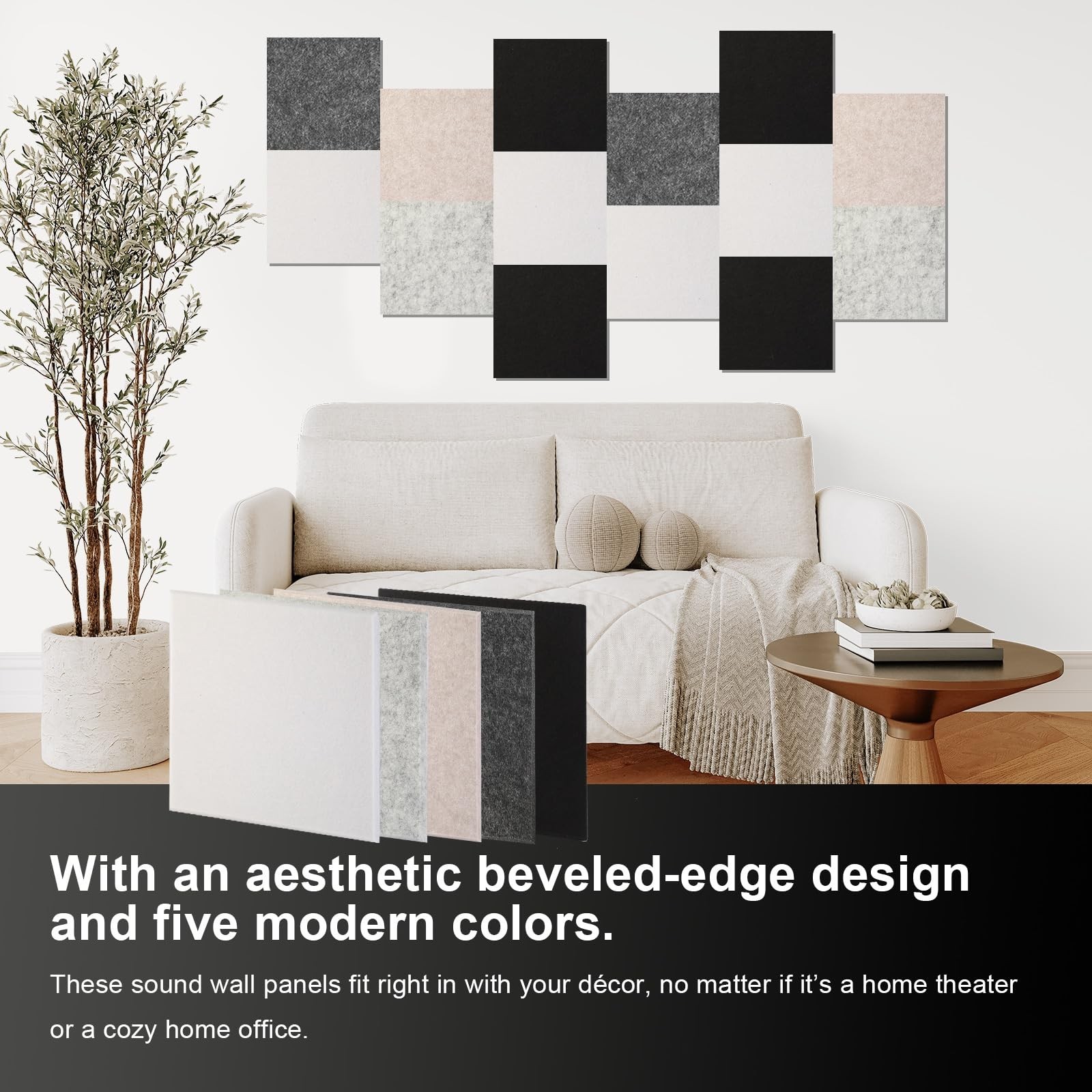 Acoustic Wall Panels – Noise Cancelling Tiles for Home Studio & Office – Qual…