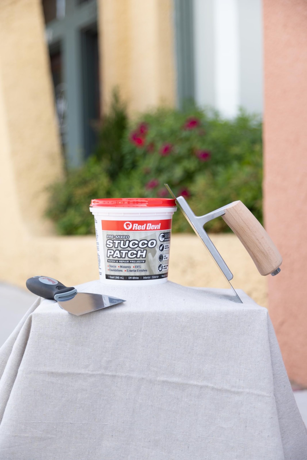 0450 Pre Mixed Stucco Patch, Off White, Quart, 1 Pack