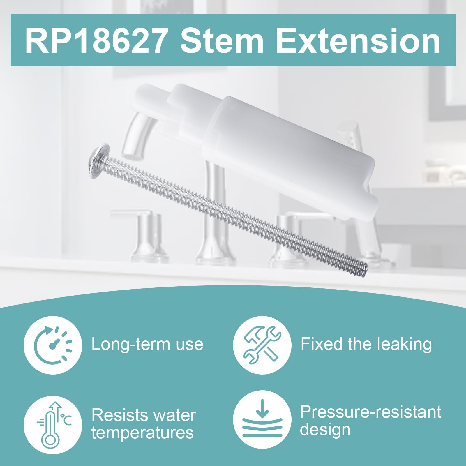 RP18627 Faucet Stem Extender for Delta Shower Valve Small, White