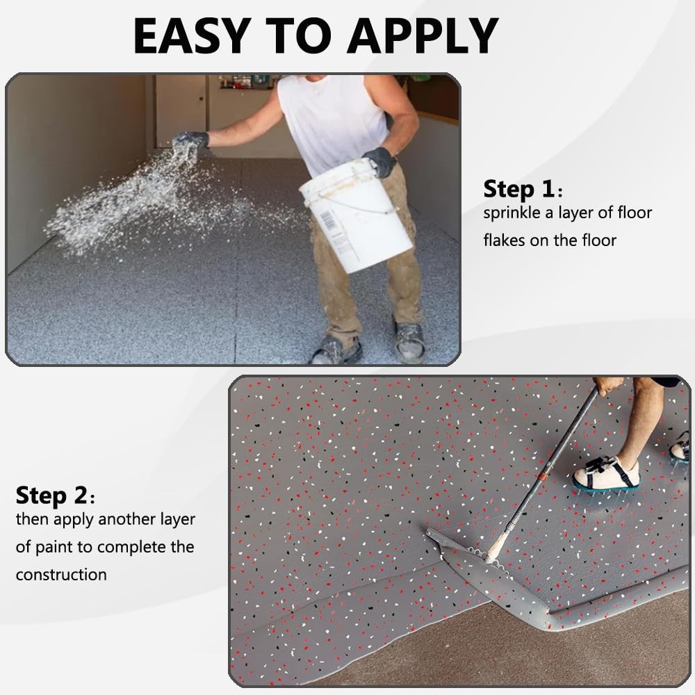 1LB Epoxy Floor Flakes Blend 16 Ounce (Pack of 1), Black, White, Red