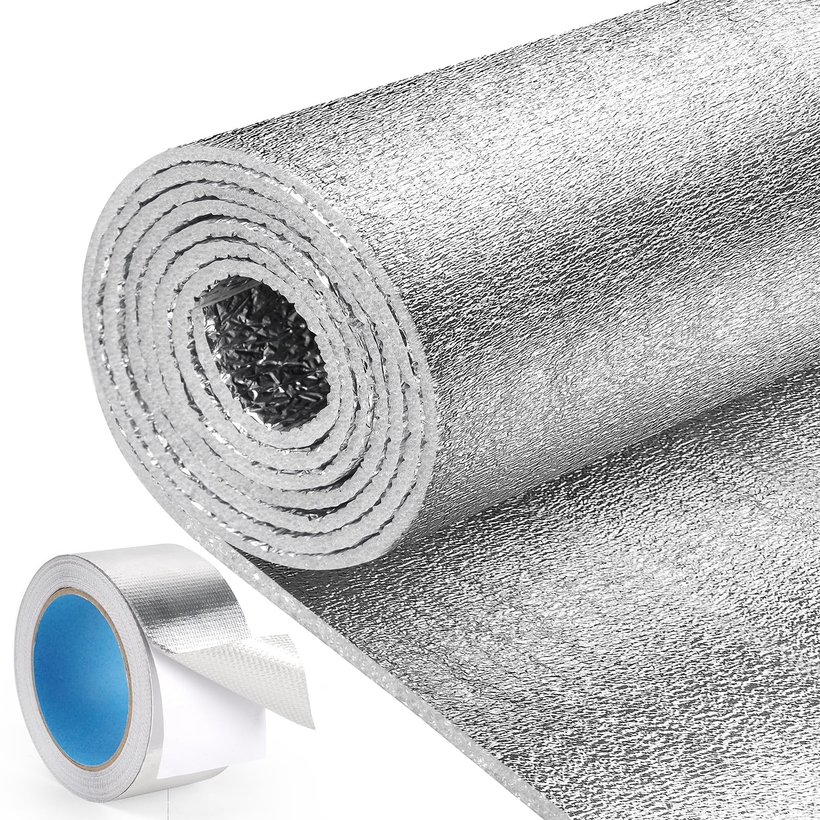 48 In x 10ft Double Sided Foil Aluminum Foam Core Reflective Window Film Roll
