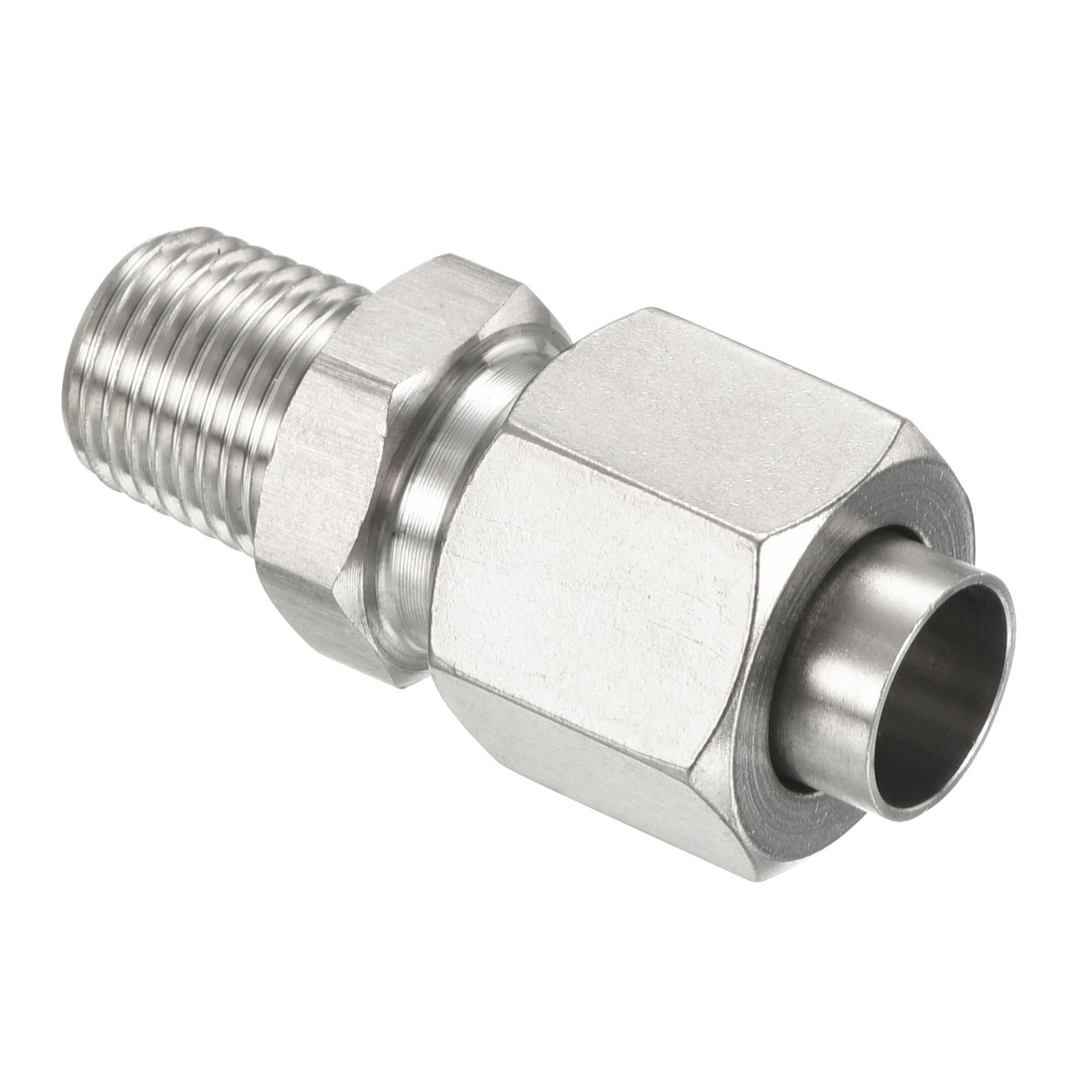 Compression Tubes Fittings 304 Stainless Steel (Silver 1/4PT Male 10mm OD Tubes)