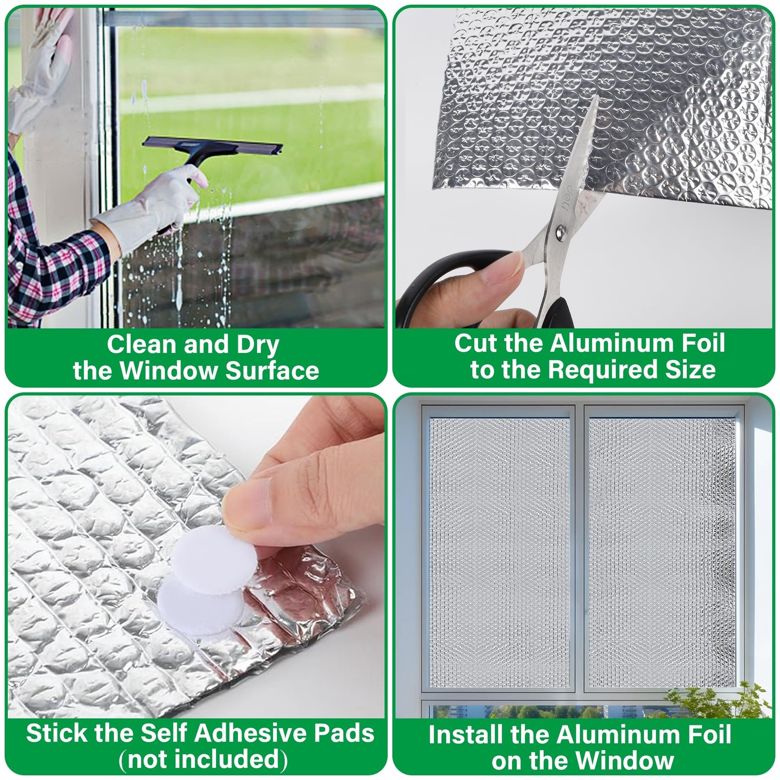 Window Insulation Roll 48IN X 10FT Reflective Aluminum Foil – Blocks Heat