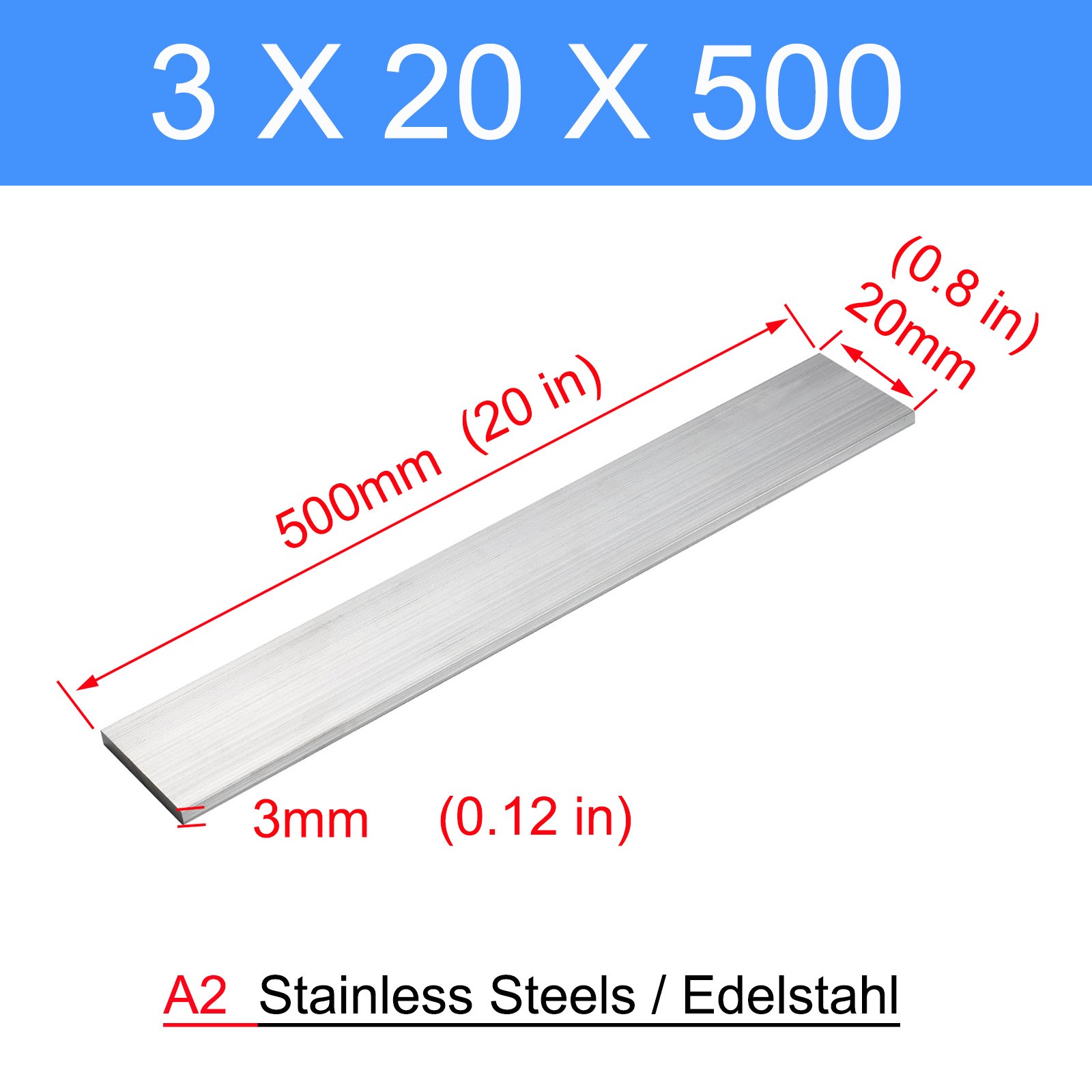 304 A2 Stainless Steel Flat Bar / Plate Can be customised thick 3mm 4mm 5mm