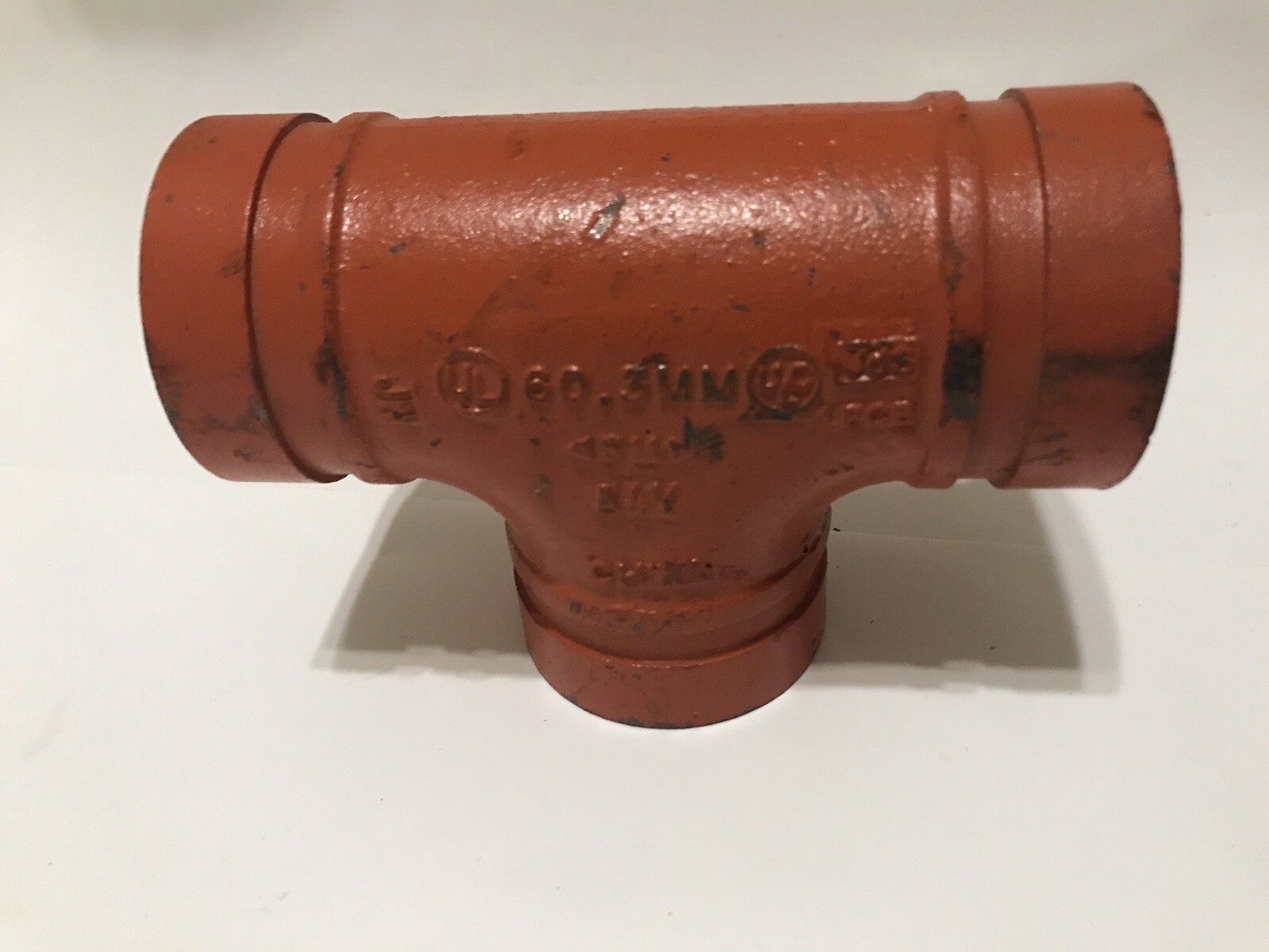 SPF ST1 2″ Tee Grooved Short Radius Ductile Iron Orange ST1-0200