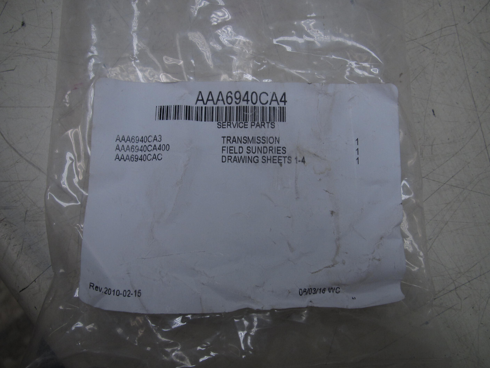 Kit Unlocking Device Emergency Key & Transmission Elevator P/N: AAA6940CA4