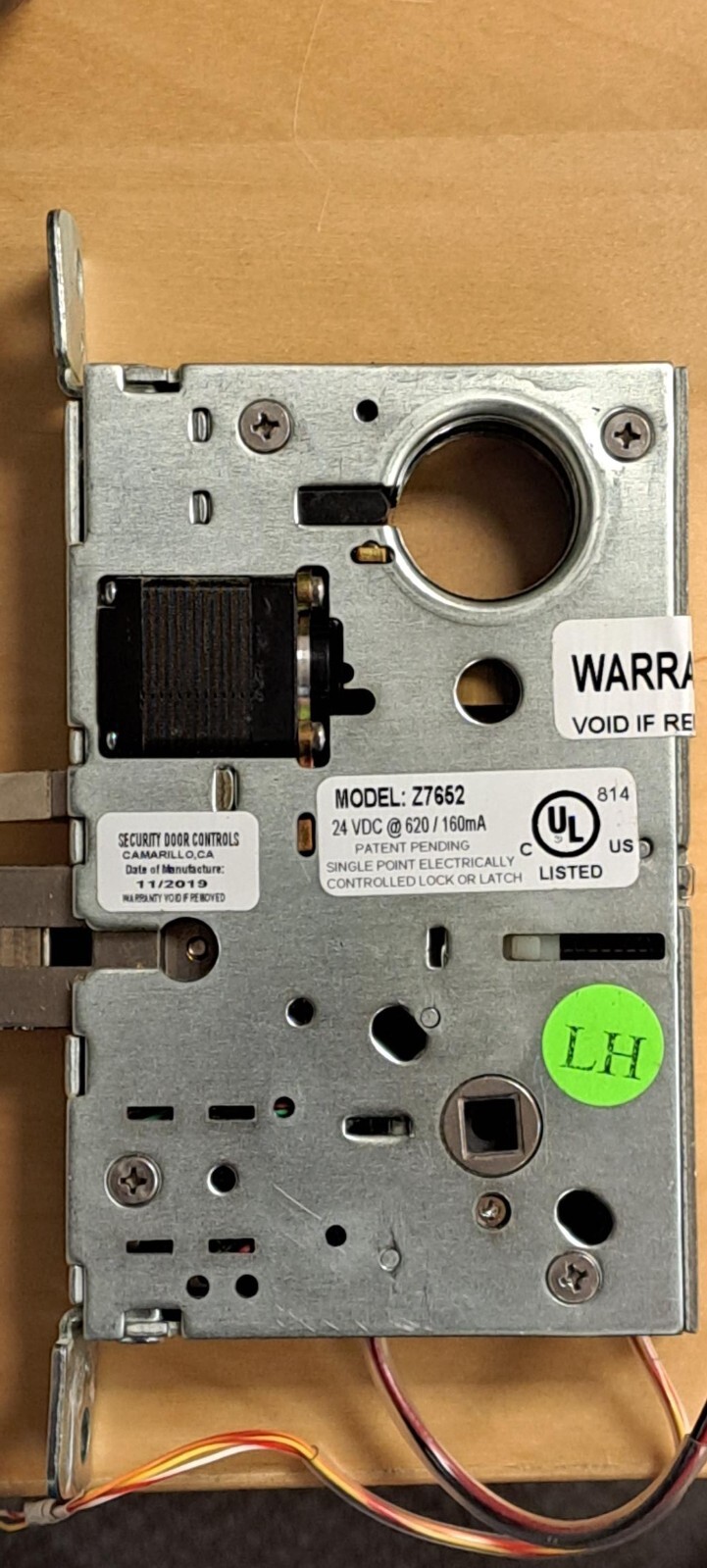 SDC Motorized Latch Retraction Mortise Lock -Body Only Model Z7652-LH w/ REX