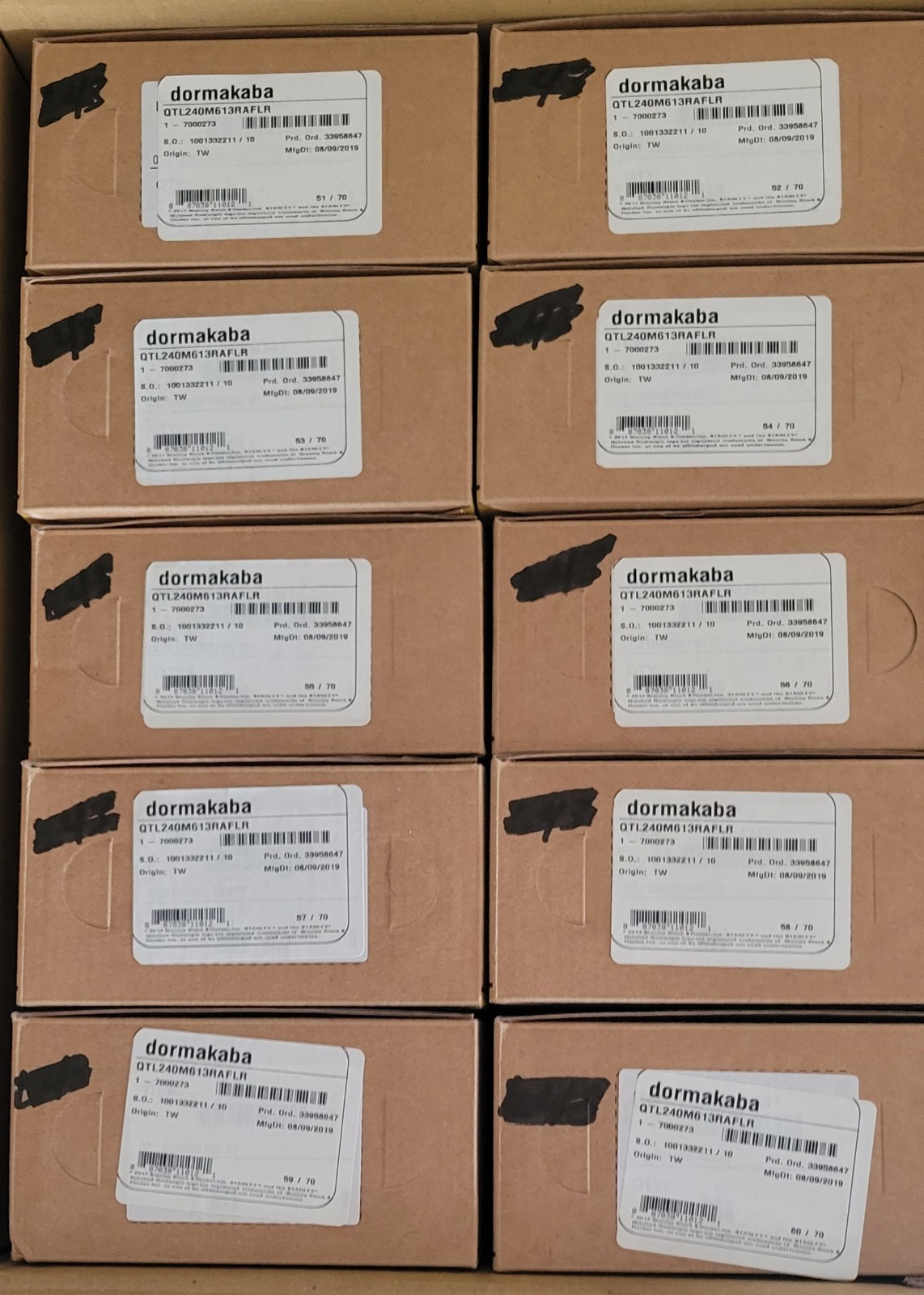 LOT OF 10 Stanley Dormakaba QTL240M613 PRIVACY LEVERSET Dark Bronze Curved Lever