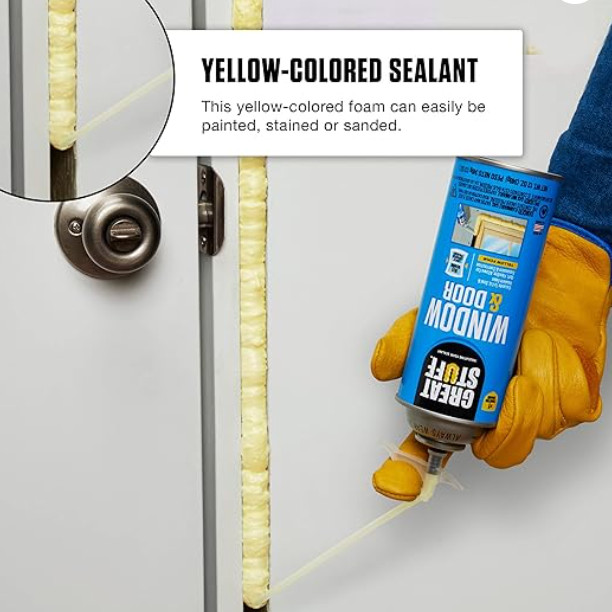 GREAT STUFF Window & Door Gap Filler | Insulating Foam Sealant, 12 oz. – Yellow
