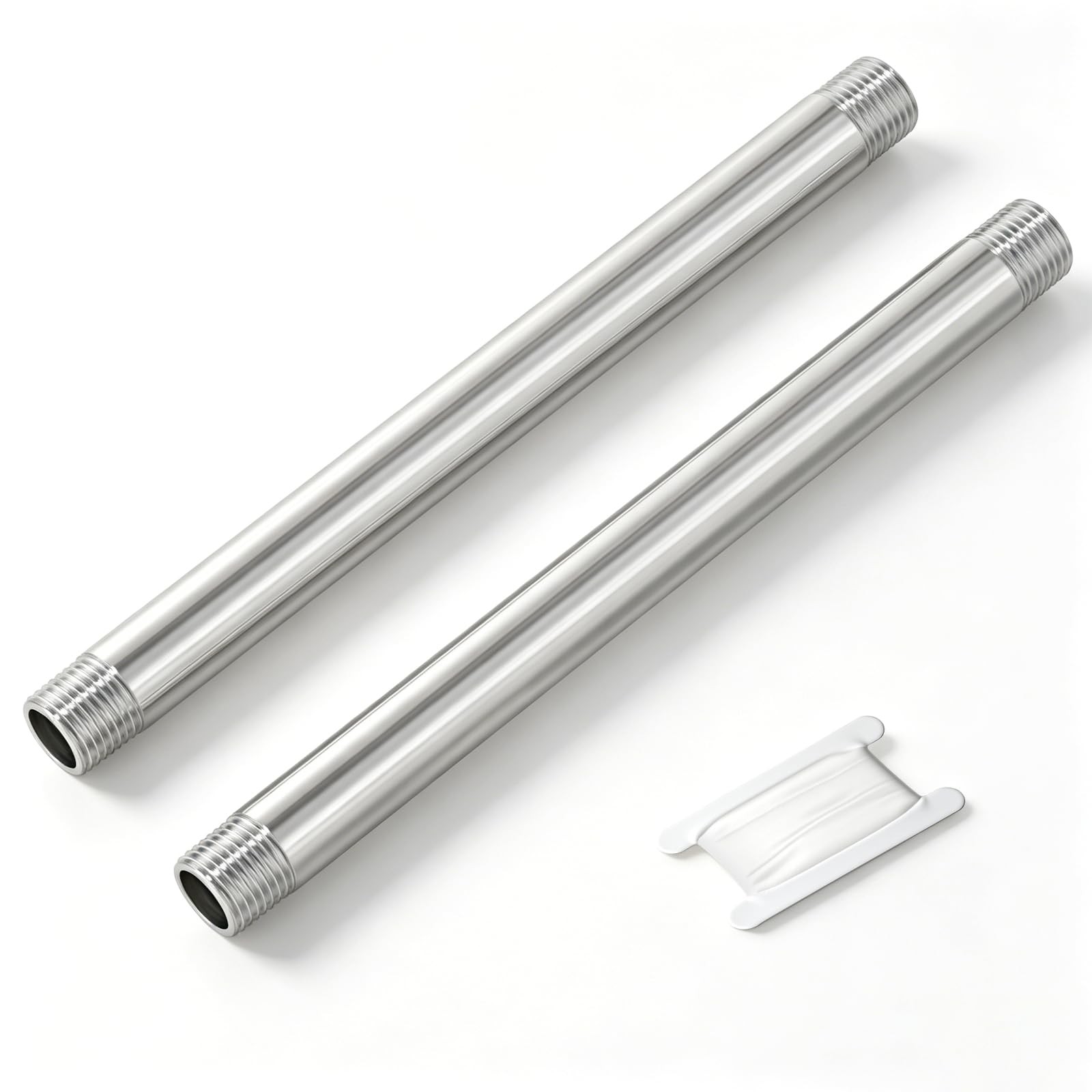 TAISHER 2Pcs Stainless Steel Pipe Fittings, 1/4″ NPT x MNPT 2pcs, Silver