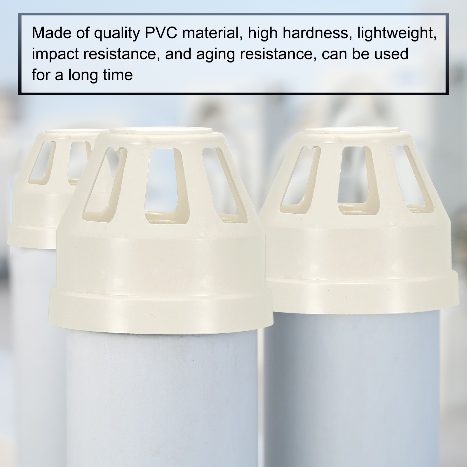 PVC Drain Pipe Vent Cap, 2 Inch Vent Pipe End Cap Cover Air Vent, White