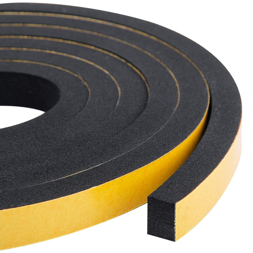 High Density Foam Tape 2-Pack, 1/2 Inch Wide X 1/2in * 3/8in * 13FT, Yellow