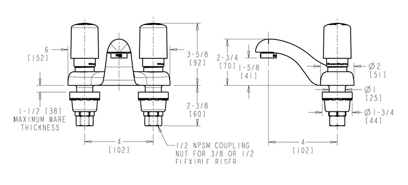 CHICAGO FAUCETS 802-V665ABCP LAVATORY FAUCET