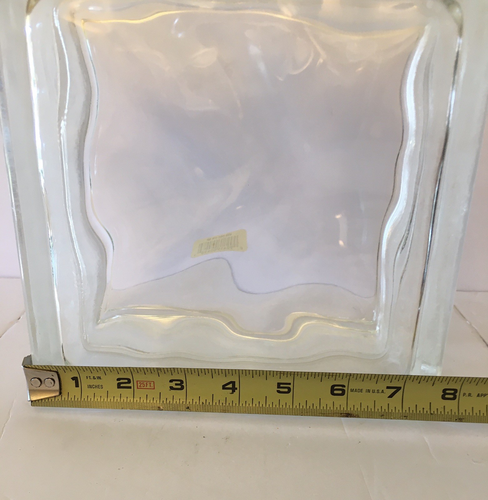 Pittsburgh Corning Decora Glass Block 8X8X4″ RETIRED New Wavy Brick NOS USA