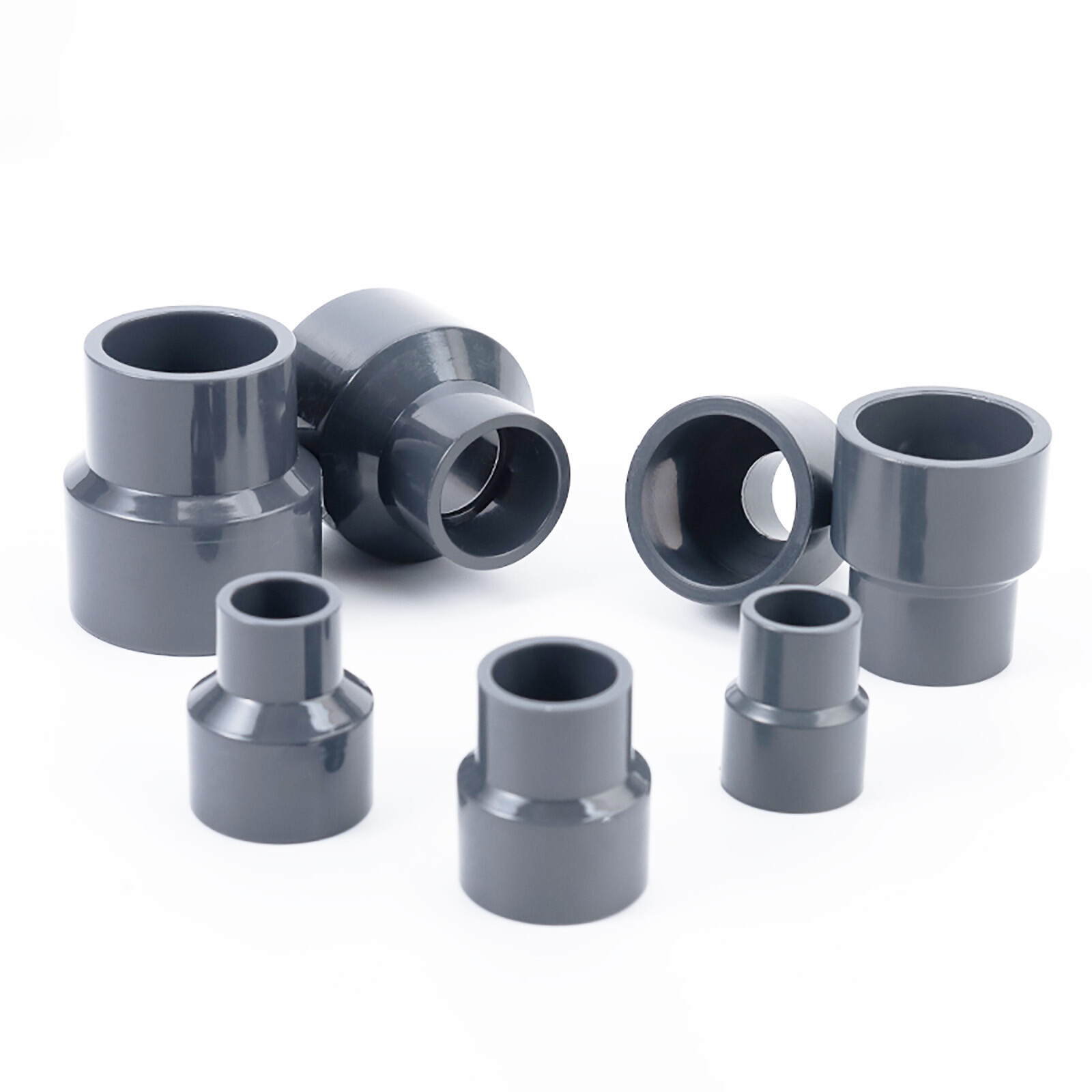 PVC Reducing Straight Connectors Socket Pipe Hose Reducer Coupling Adapter Grey