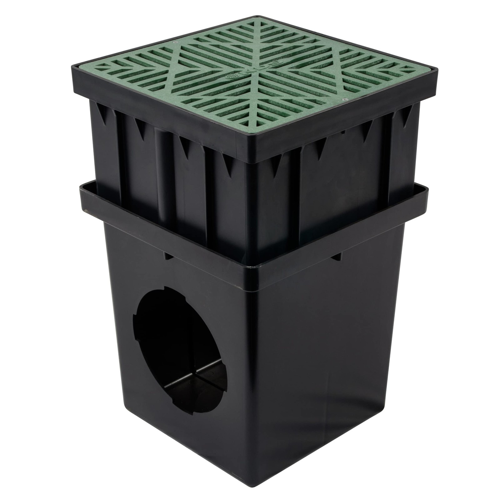 NDS 1216 Catch Basin Riser for 12 Inch Square 1 Count (Pack of 1), Black