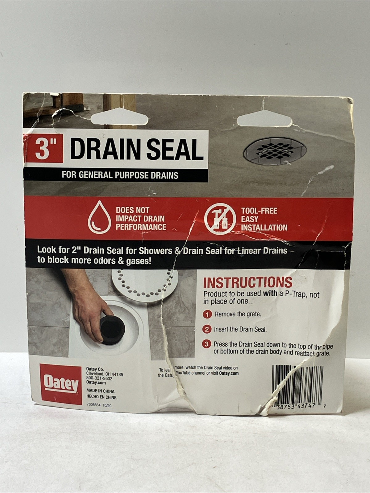 Lot Of (3) Oatey General Purpose Floor Drain Seal General Purpose Black 43747