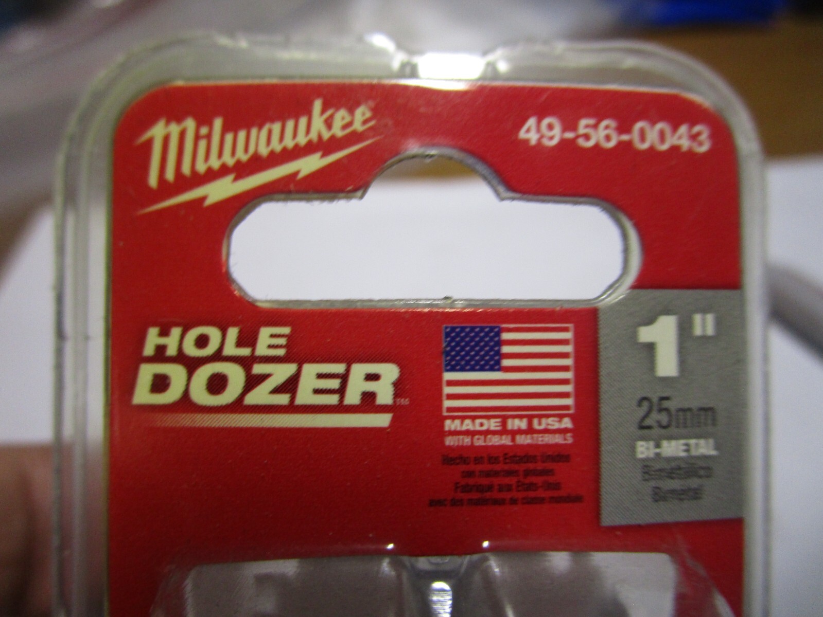 Milwaukee® 49-56-0043 Hole Saw 1″ Diameter 1-5/8″ Cutting Depth Carbon Steel