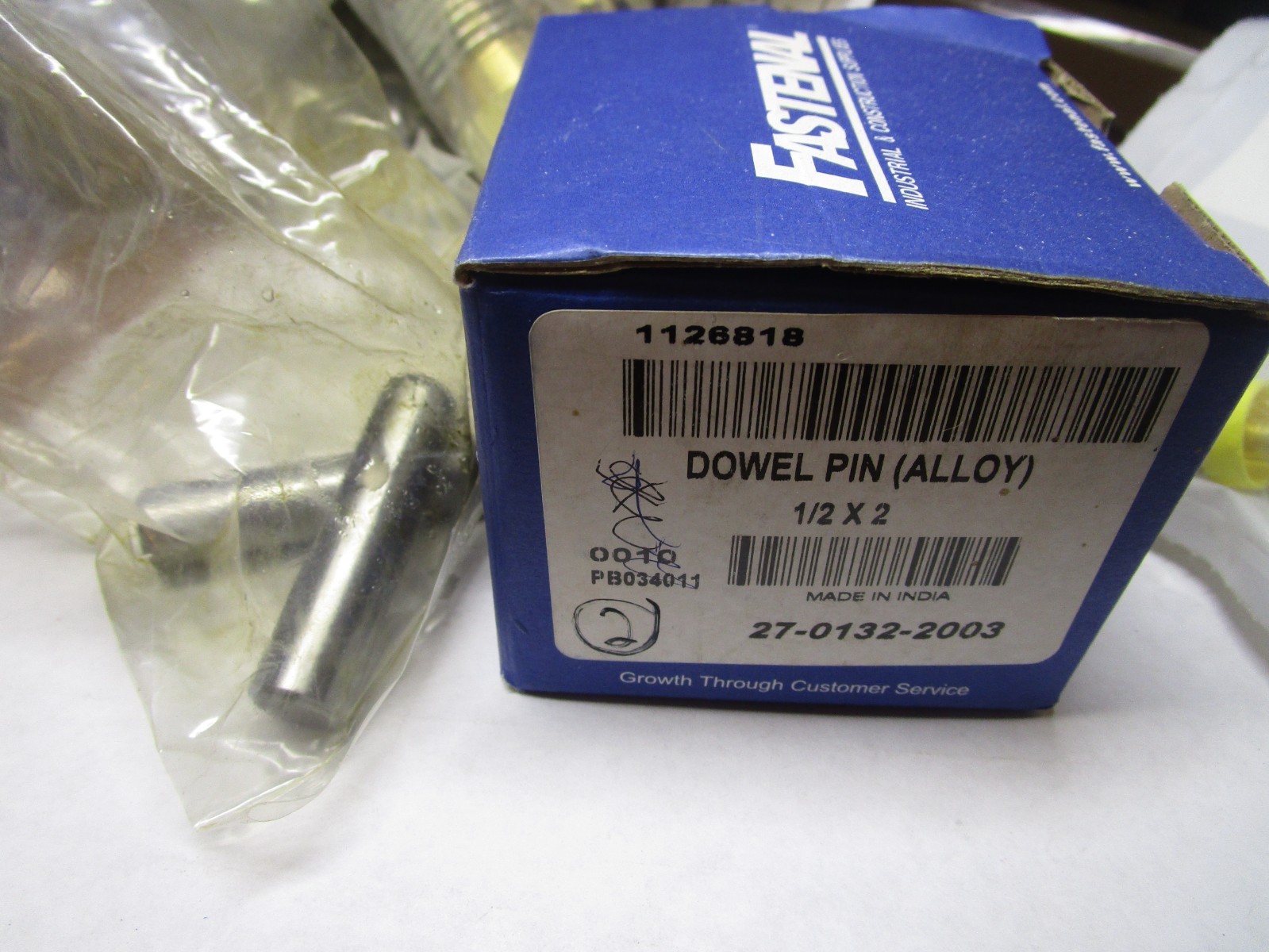 1/2″ x 2″ Bright Finish Alloy Steel Standard Dowel Pin QTY 2