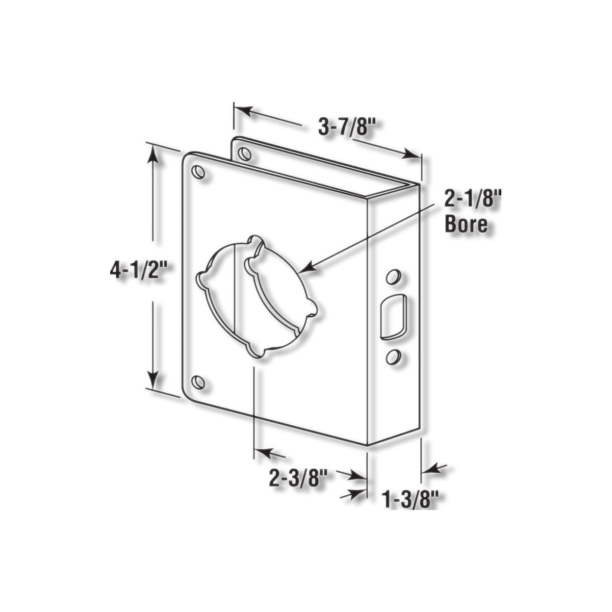 Prime-Line 4.5 in X 3.875 in Brass-Plated Brass Door Reinforcer U 9555