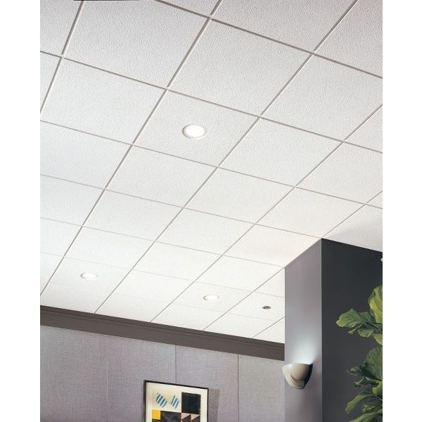 Armstrong 574B Cirrus Ceiling Tile, 24 In W X 24 In L, Square Lay-In, 15/16 In