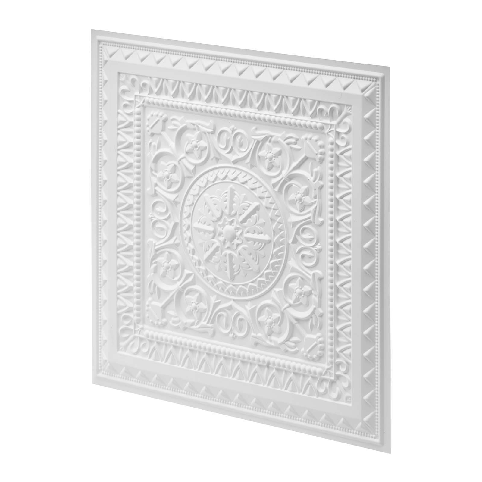 Uimoso 24 x 24 in PVC Ceiling Tiles, 12-Pack, 3D Geometric Design for Interiors