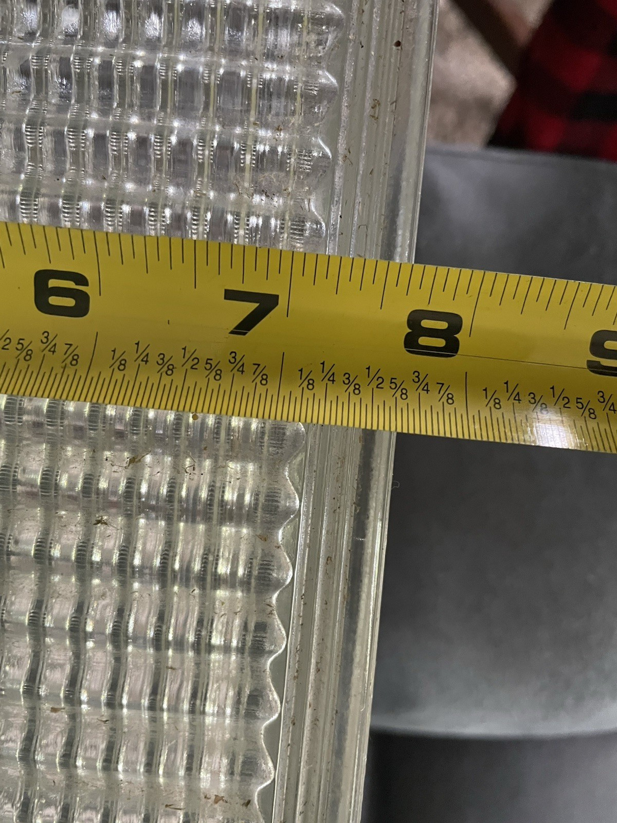 Vintage Architectural Glass Block Ribbed Reclaimed 7 3/4″ L X 7 3/4″ W 3 7/8″ T