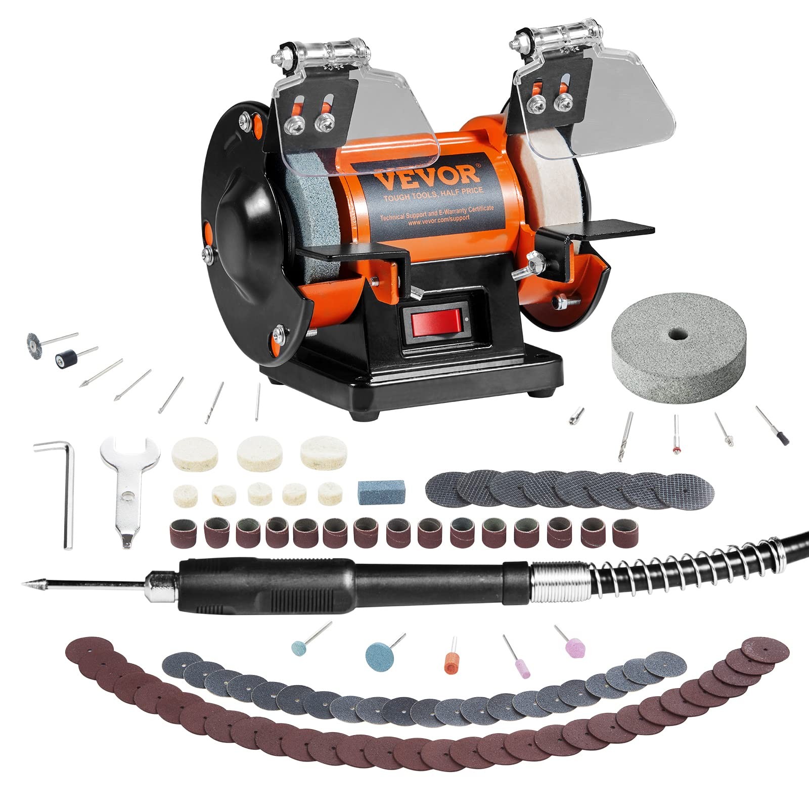 Bench Buffer Polisher, Bench Buffer Grinder Polishing & Buffing Machine for Meta