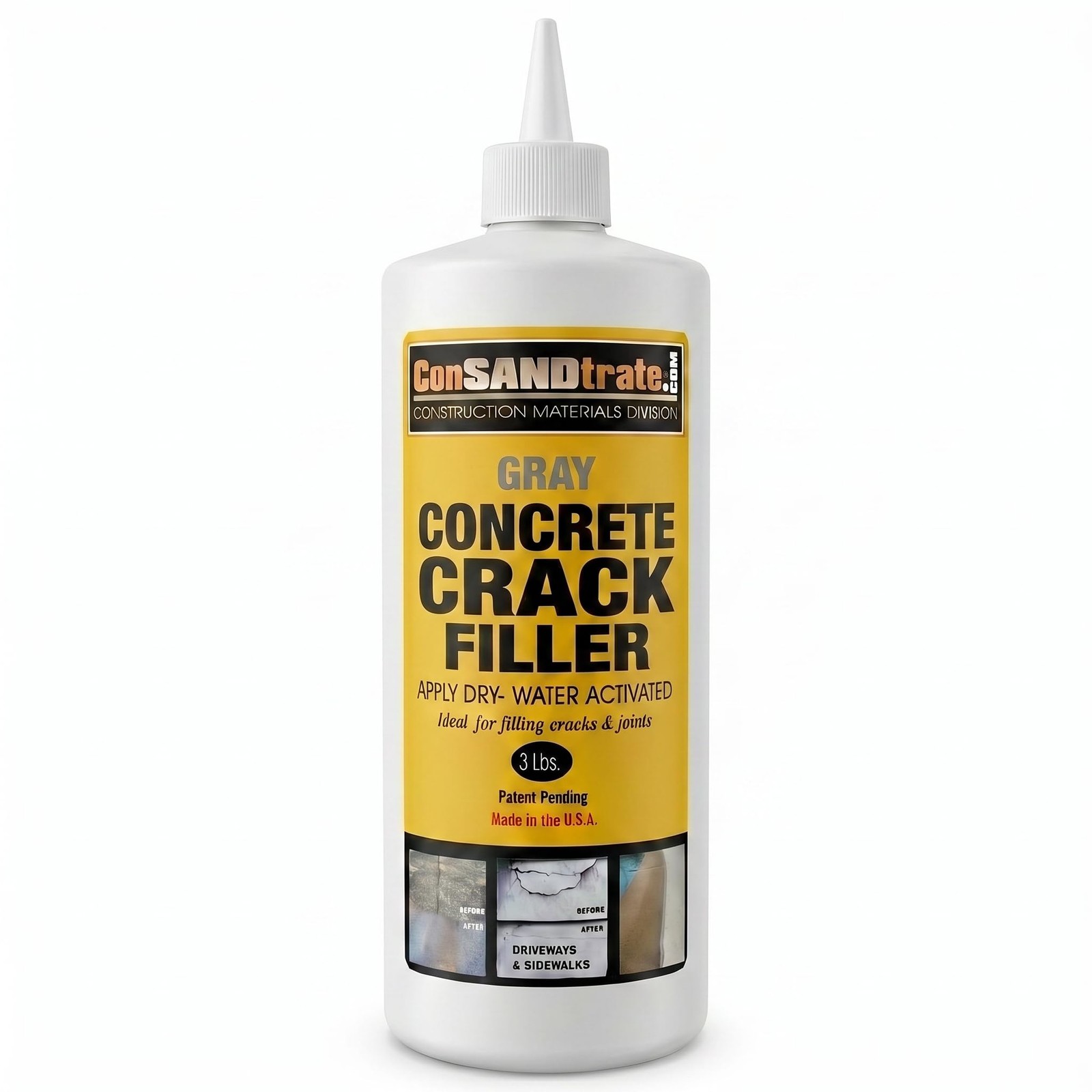 Concrete Crack Filler – Gray – 3 lb. (Single Bottle) – Polymer Based Sealant …