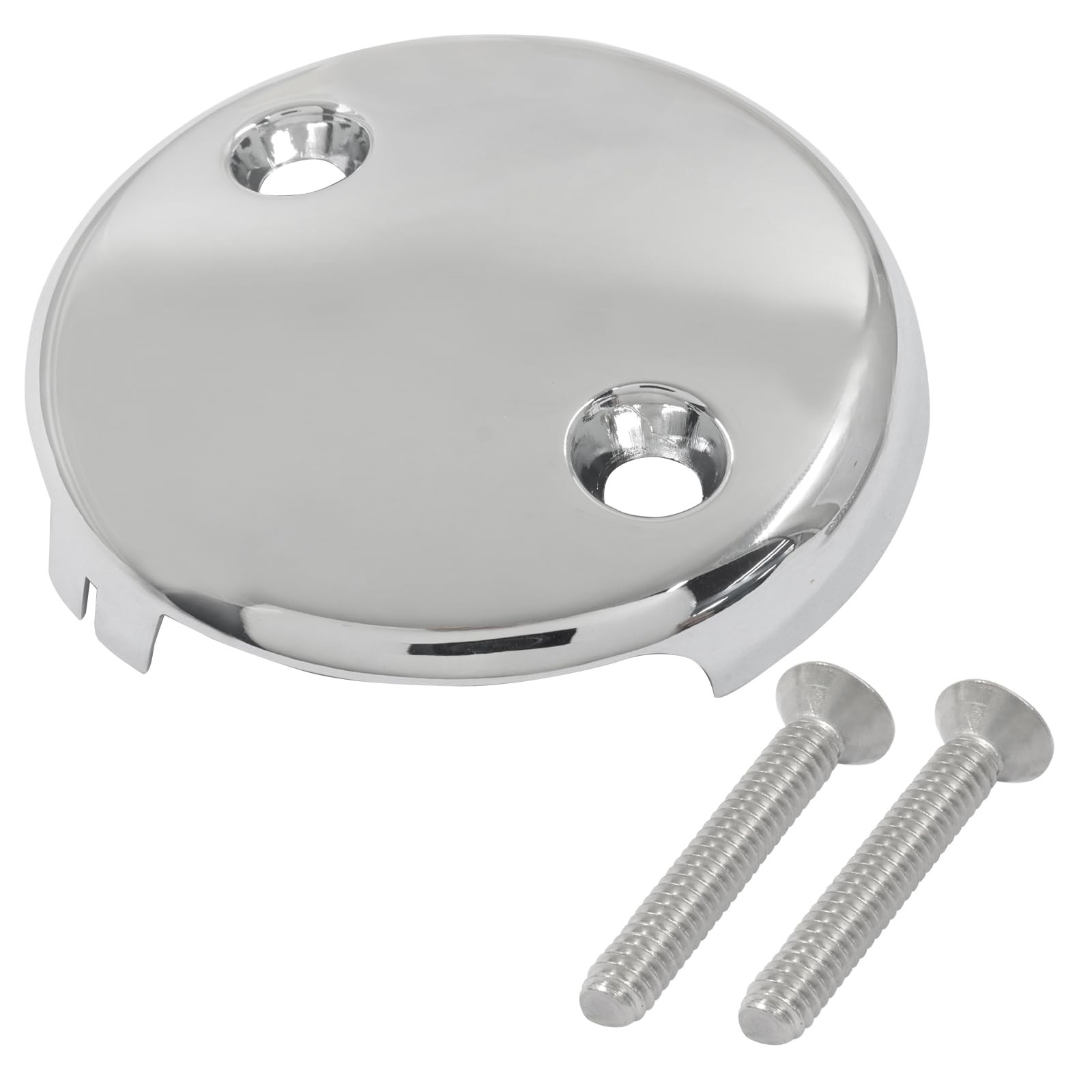 Hordion Two Hole Bathtub Overflow Drain Cover, Chrome,