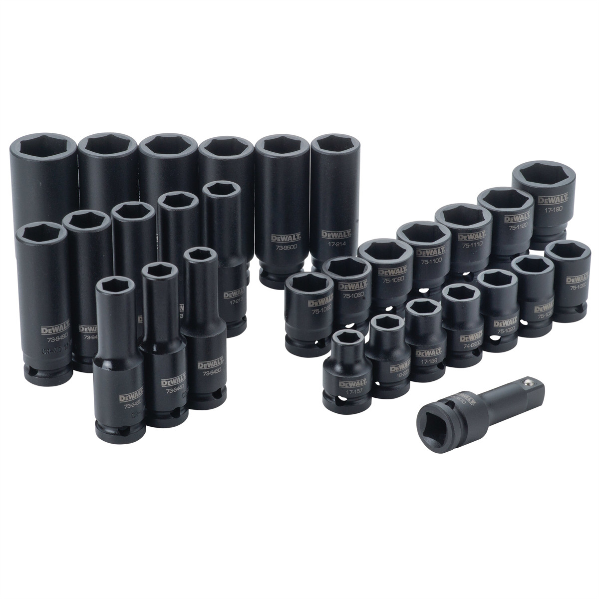 DWMT19249DeWalt 30-pc 1/2″ Drive Metric 6-Point Comb