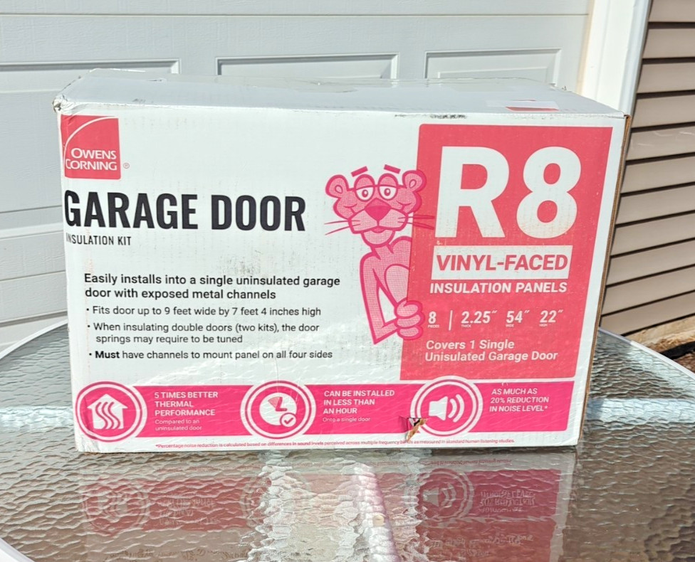 Owens Corning Garage Door Fiberglass Insulation Kit 22″ x 54″ Pre-Cut (8-Panels)