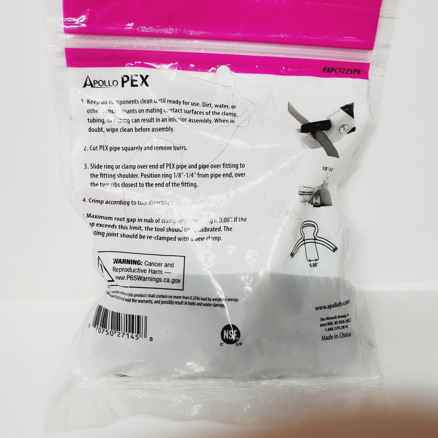 Apollo PEX Pinch Clamps 1/2″ (Lot of 25) PEX Fittings NSF cUPC