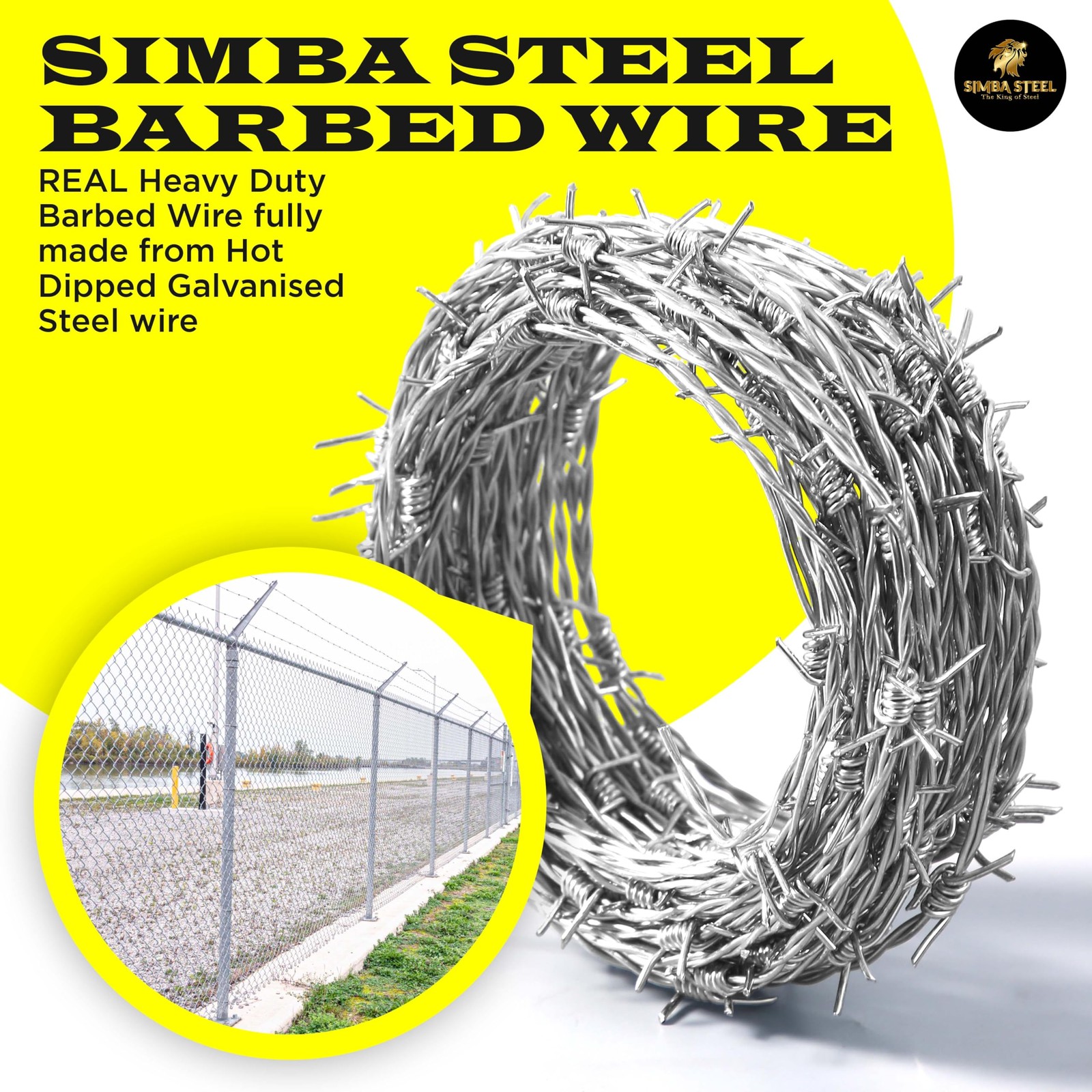 25 FT Roll of Real Barbed Wire Fence | 4 Point | 16 Gauge 25 FT, Silver
