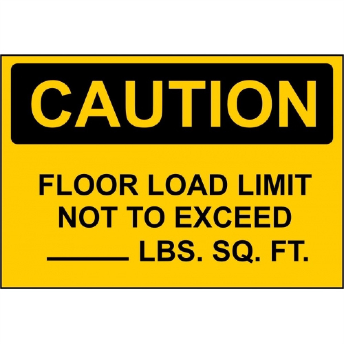 Chaos Safety Supplies Floor Load Limit Sign VA710