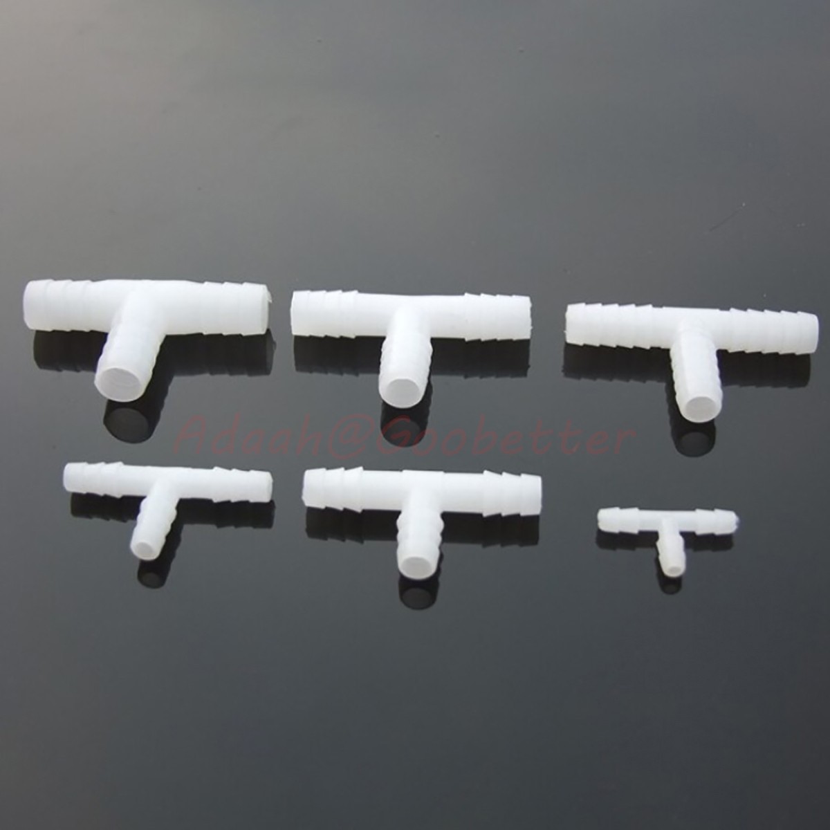 1.6-25mm Plastic Barbed Tee Connector Hose Pipe Joiner Tube Fitting Air / Water