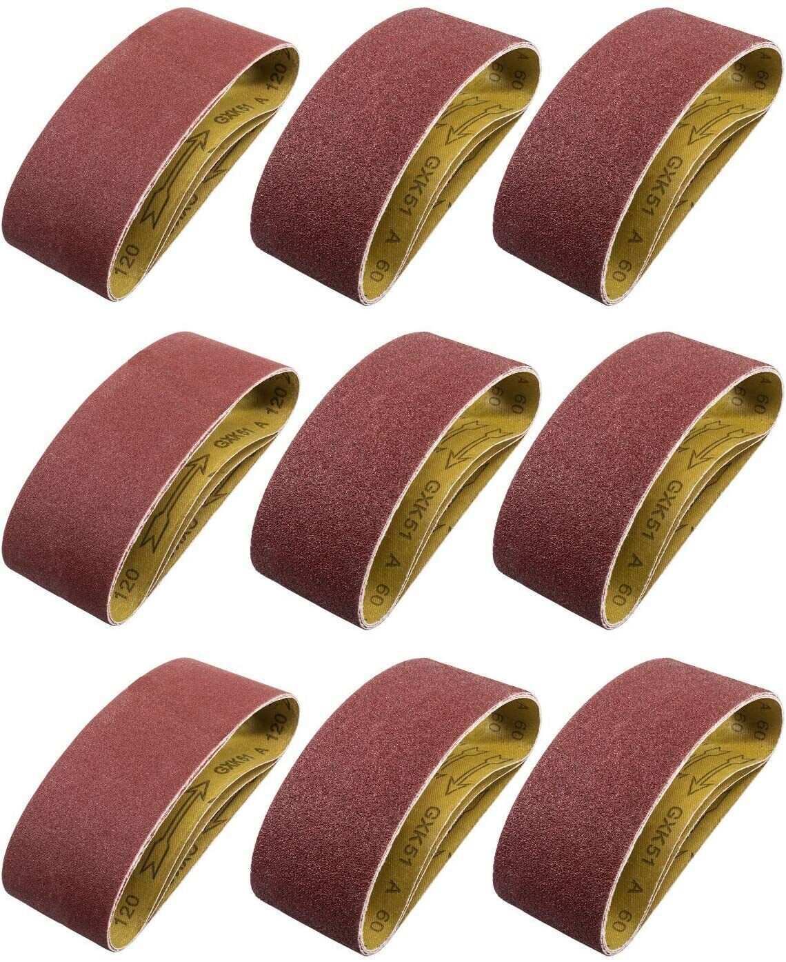 3″ x 21″ Sanding Belts Aluminum Oxide Abrasive Belt Wood Metal 36-800 Grit