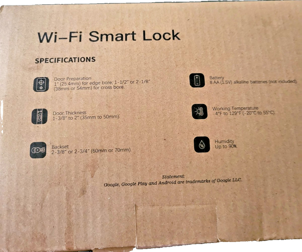 Veise VE012W Built-in WiFi Fingerprint Smart Lock, App Remote Satin Nickel