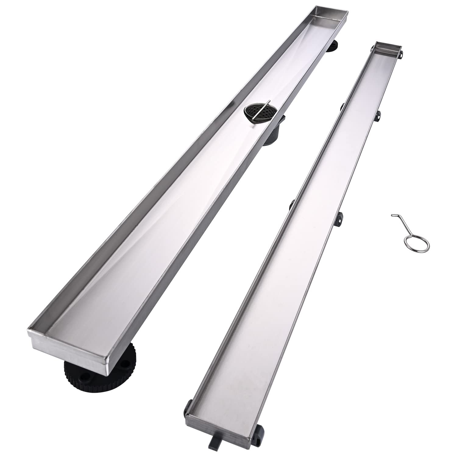 AVSIILE Linear Shower Floor Drain, 18 Inch Brushed 18 Inch, Stainless