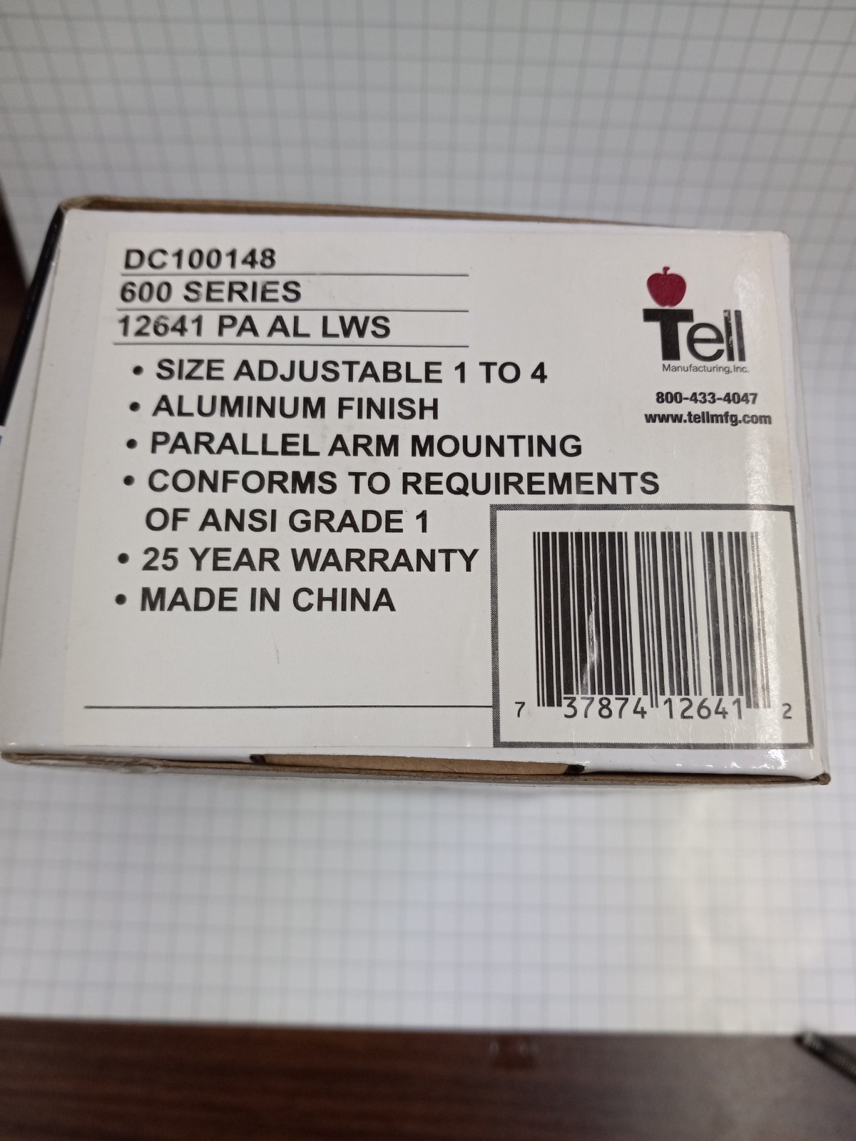 Tell Manufacturing Commercial Door Closer 600 Series DC100148 (No Arm)