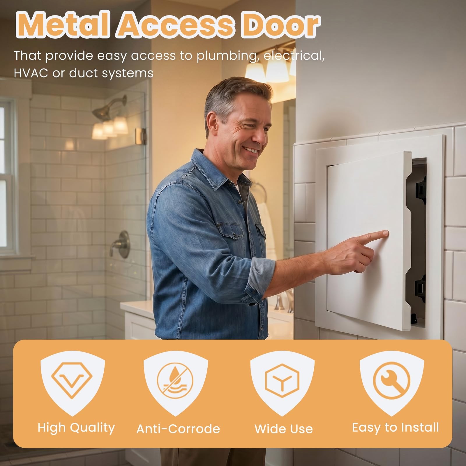 8×8 Inch White Aluminum Alloy Access Doors Panel Drywall Wall Ceiling Repair